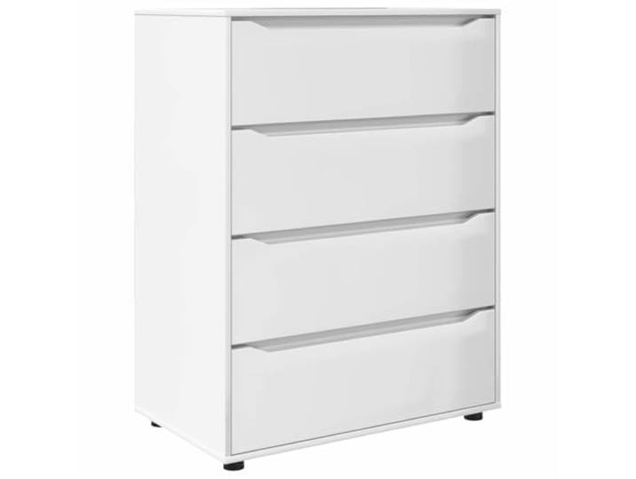 Heofavd Kommode mit 4 Schubladen Hochglanz Weiß 80x48x105 cm Schrank