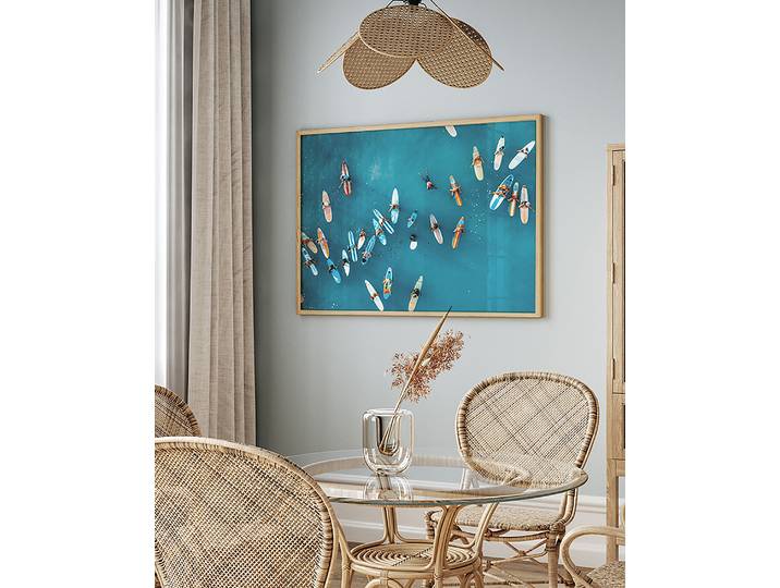 Bild Surfers Rahmen: Massivholz Buche, lackiert Abdeckung: Acrylglas Multicolor 73 x 93cm