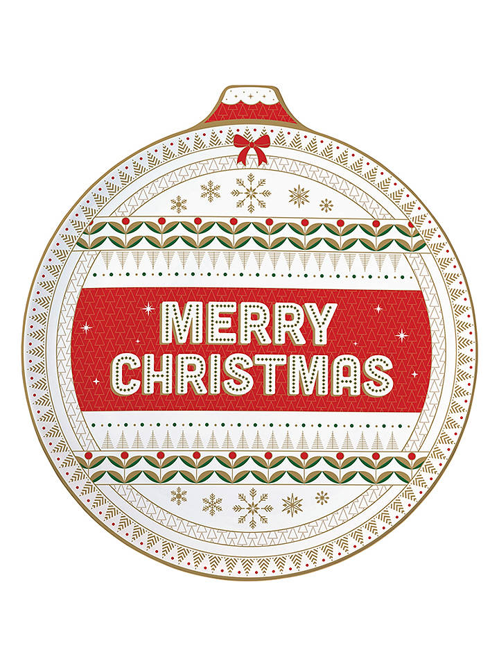 Easy Life Servierplatte ''Enjoy your Christmas'' in Weiß/ Rot - Ø 20 cm - onesize