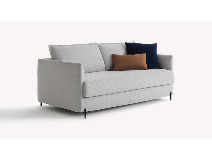 Canapé convertible Tissu SERGE - Gris - Couchage - Sommier