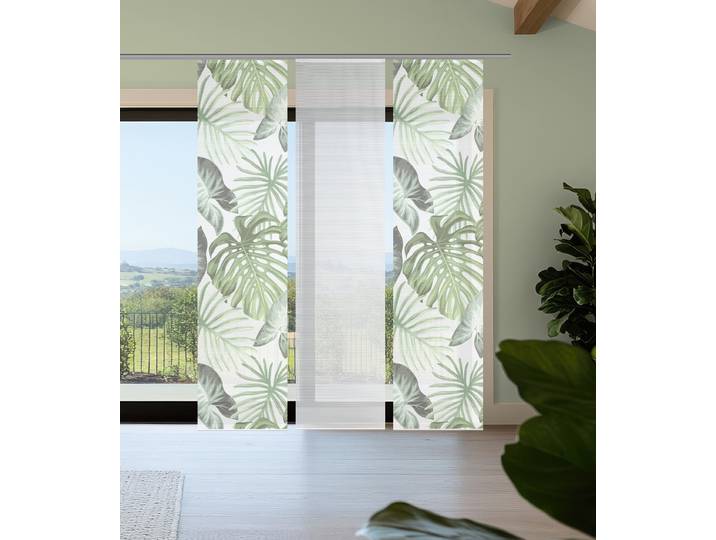 Panneau japonais Sanja 60 x 260 x 1cm Vert/Vert Lot de