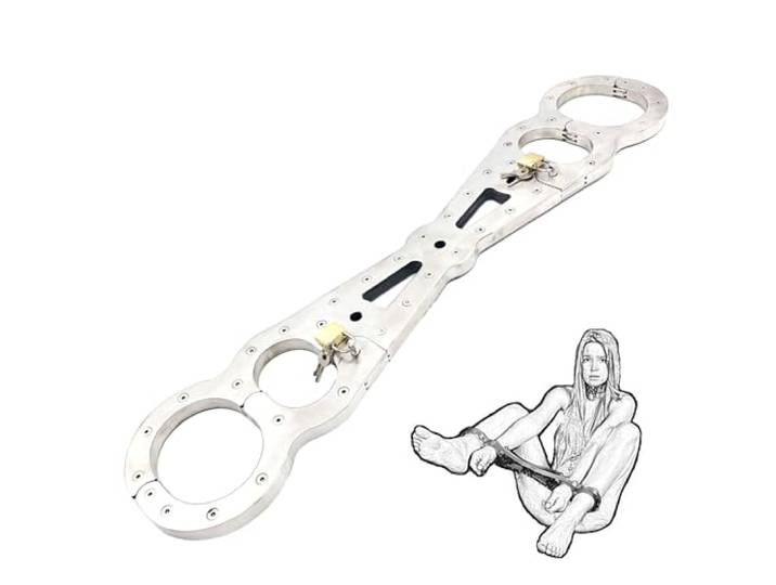 HSDwerwh BDSM Handschellen Fußschellen Sex Bett Edelstahl SM Bondage Set Hand Fußfesseln Gerät Metall Handcuffs Sex Fußfesseln Sexspielzeug(Man)