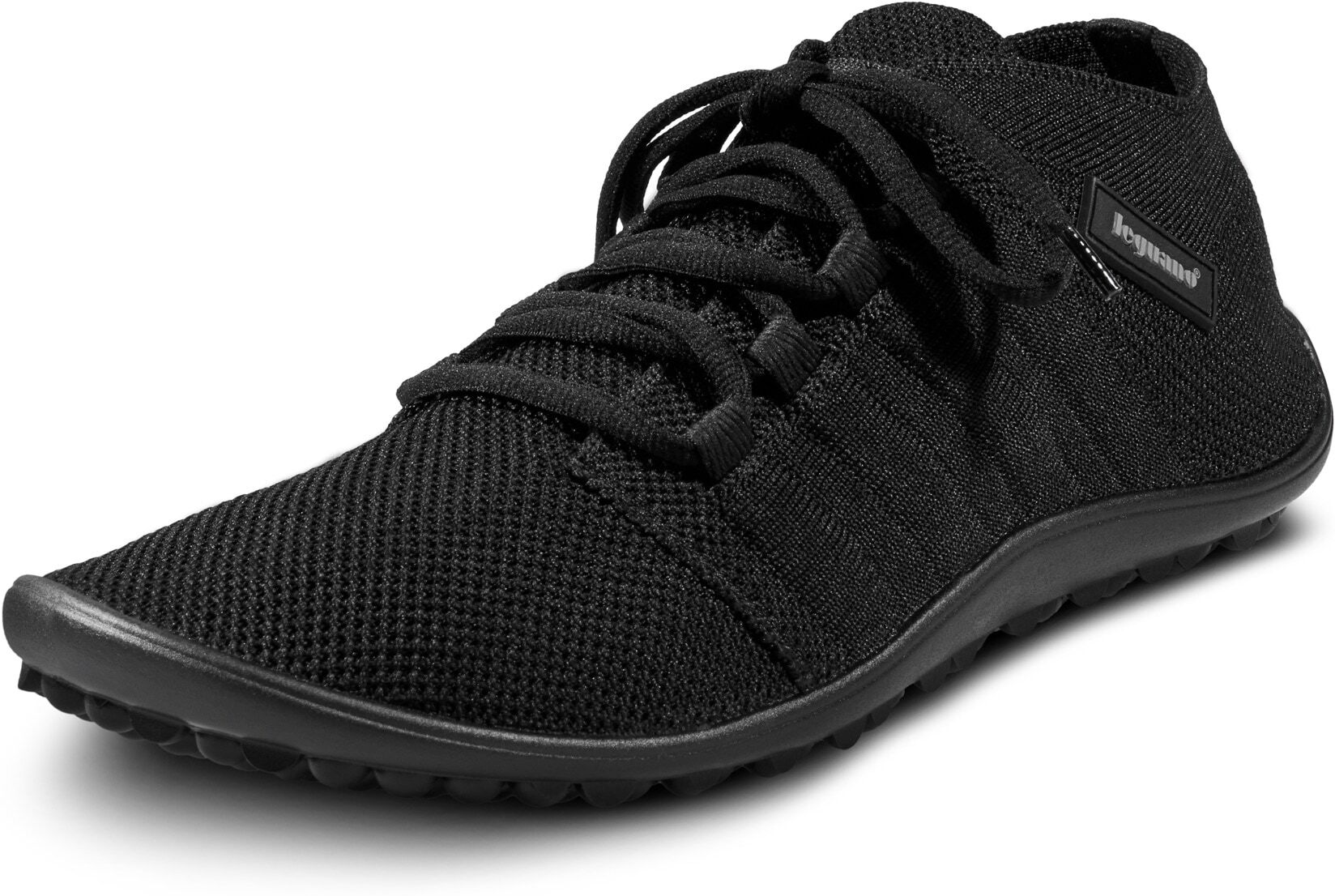 Barfußschuh LEGUANO "BEAT", Damen, Gr. 48, ungefüttert, schwarz, Textil, Schuhe Barfußschuh, Freizeitschuh, Halbschuh, Schnürschuh für Maschinenwäsche geeignet