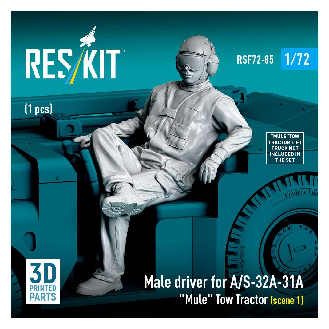 ResKit Male driver for A/S-32A-31A Mule Tow Tractor (scene 1) (1 pcs) (3D Printed) (RSF72-0085)