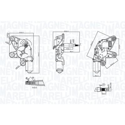 MAGNETI MARELLI Wischermotor 064371100010 hinten für VAG