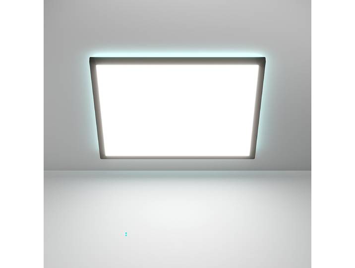 LED-Deckenleuchte 50 x 50cm Schwarz/Schwarz Polycarbonat LED LED-Platine