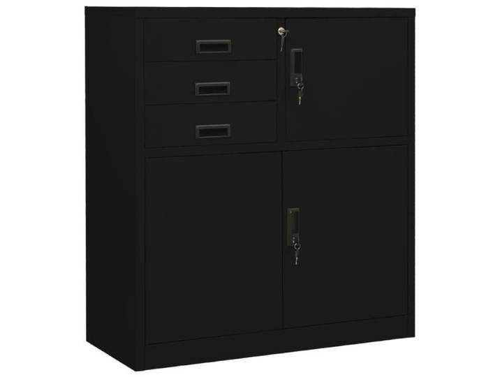 Armoire de bureau - VIDAXL - Noir - 90x40x102 cm - Acier