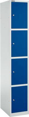 Schäfer Shop Select Schließfachsäule S4/4, mit Zylinderschloss, lichtgrau/enzianblau