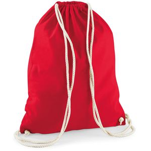 Westford-Mill Turnbeutel W110 Cotton Gymsac, classic red, mit Kordelzug, aus Baumwolle, zum Bemalen, 12 Liter, 46 cm