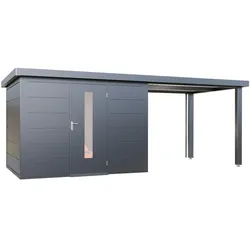 Finnhaus Wolff Metall-Gerätehaus "Thorin 5924",anthrazit,586 x 240 cm