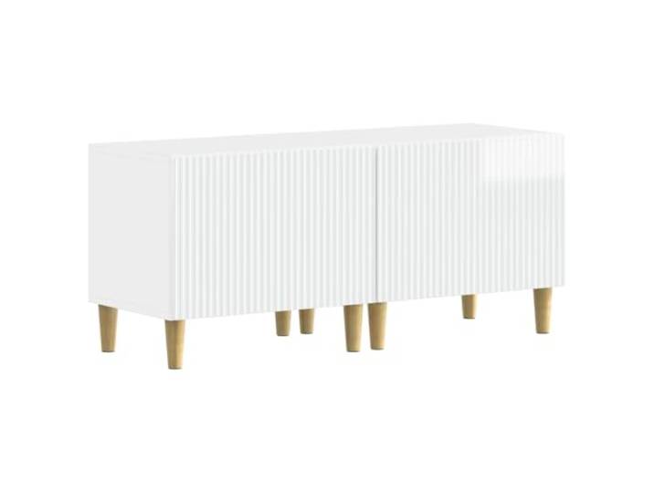 HAQWRDQSG 2er Set TV-Schrank Hochglanz Weiß Lowboard 49x35x43 cm Kompakte Medienkonsole für Schlafzimmer und Flur mit beidseitig montierbarer Scharniertür und solider Standfestigkeit.