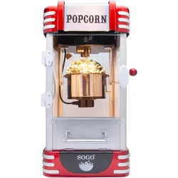 Sogo Popcornmaschine Retro, Fun Kitchen, Silber, Rot