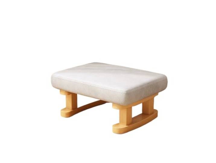 Sitzhocker gepolstert Kleiner Hocker, niedriger Haushaltshocker Couchtisch aus massivem Holz, Wohnzimmer, kleiner Sitzhocker, Schuhwechselhocker(White)