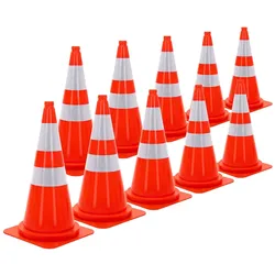 ECD Germany Pylonen groß 75 cm Verkehrshütchen Orange Verkehrskegel Leitkegel Reflexstreifen Warnkegel Verkehrsleitkegel Absperrkegel Absperrhütchen