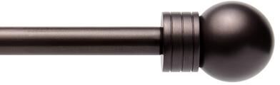 TOWN & COUNTRY BASICS Modern Sphere Single Indoor Curtain Rod & Finial Set