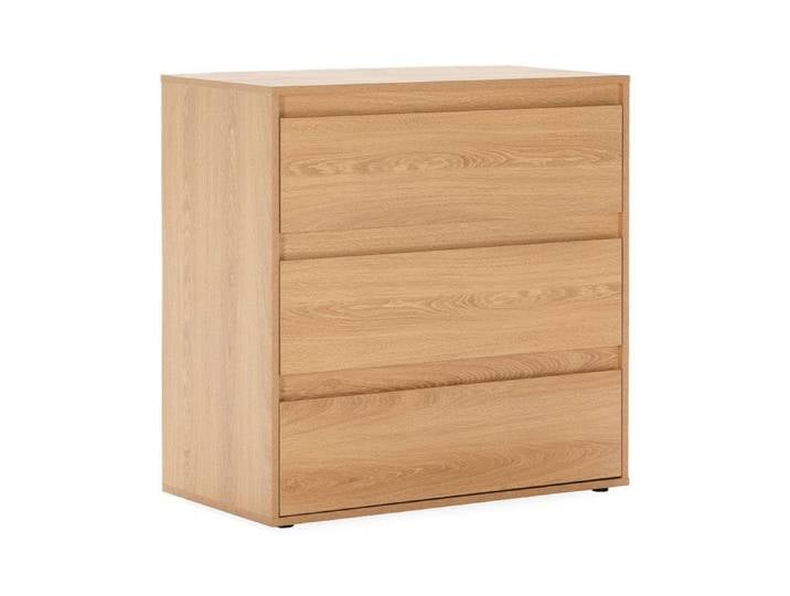 Commode Tori 3 tiroirs effet Chêne