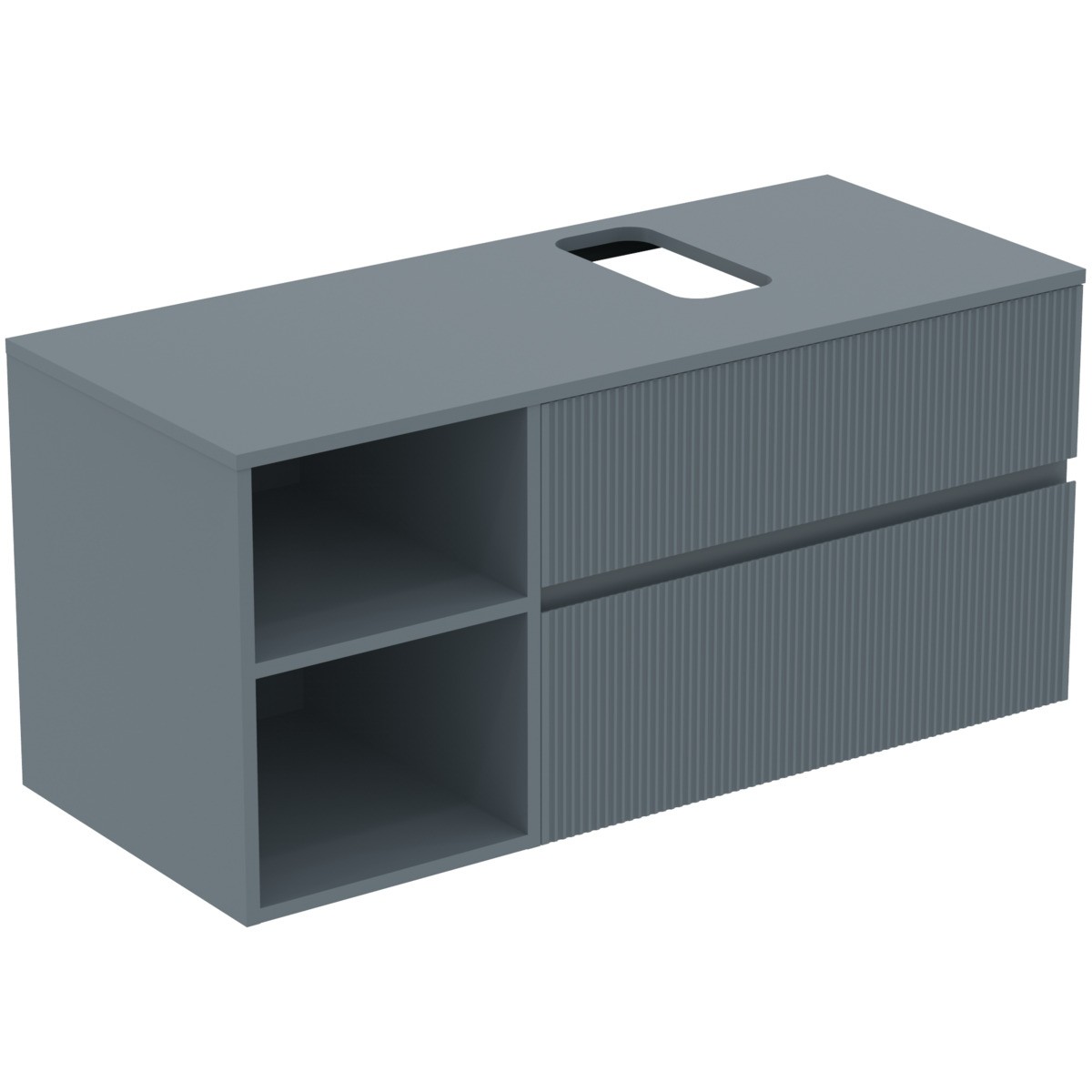 Ideal Standard Waschtischunterschrank Finesse Ausch.rechts 1202x505x558mm 2 Auszüge Aschblau matt, E E3508UQ