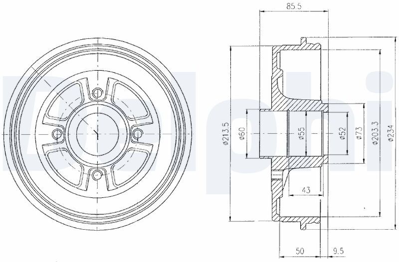 Delphi Bremstrommel Bf380 Für Renault