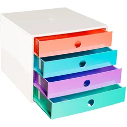 Exacompta, Dokumentenablage, FILIBOX, Schubladenbox mit 4 Schubladen, DIN A4+, Candy Tidy (A4)