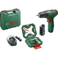 Akku-Bohrschrauber EasyDrill 1200 + 34-teiliges Bit- und Bohrer-Set grün/schwarz, 2x Li-Ionen Akku 1,5Ah, Koffer