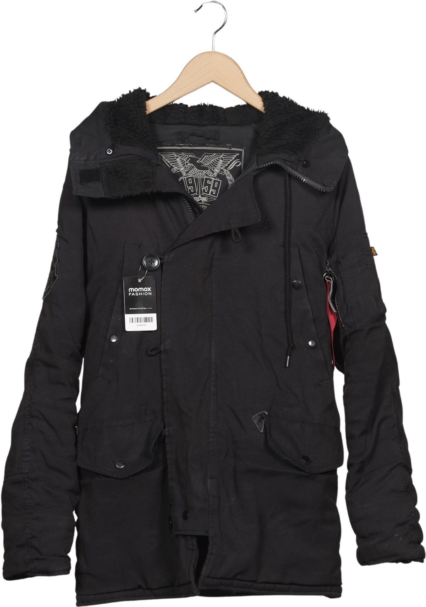 Alpha industries Herren Jacke, Schwarz, Gr. M, Synthetik - Second Hand