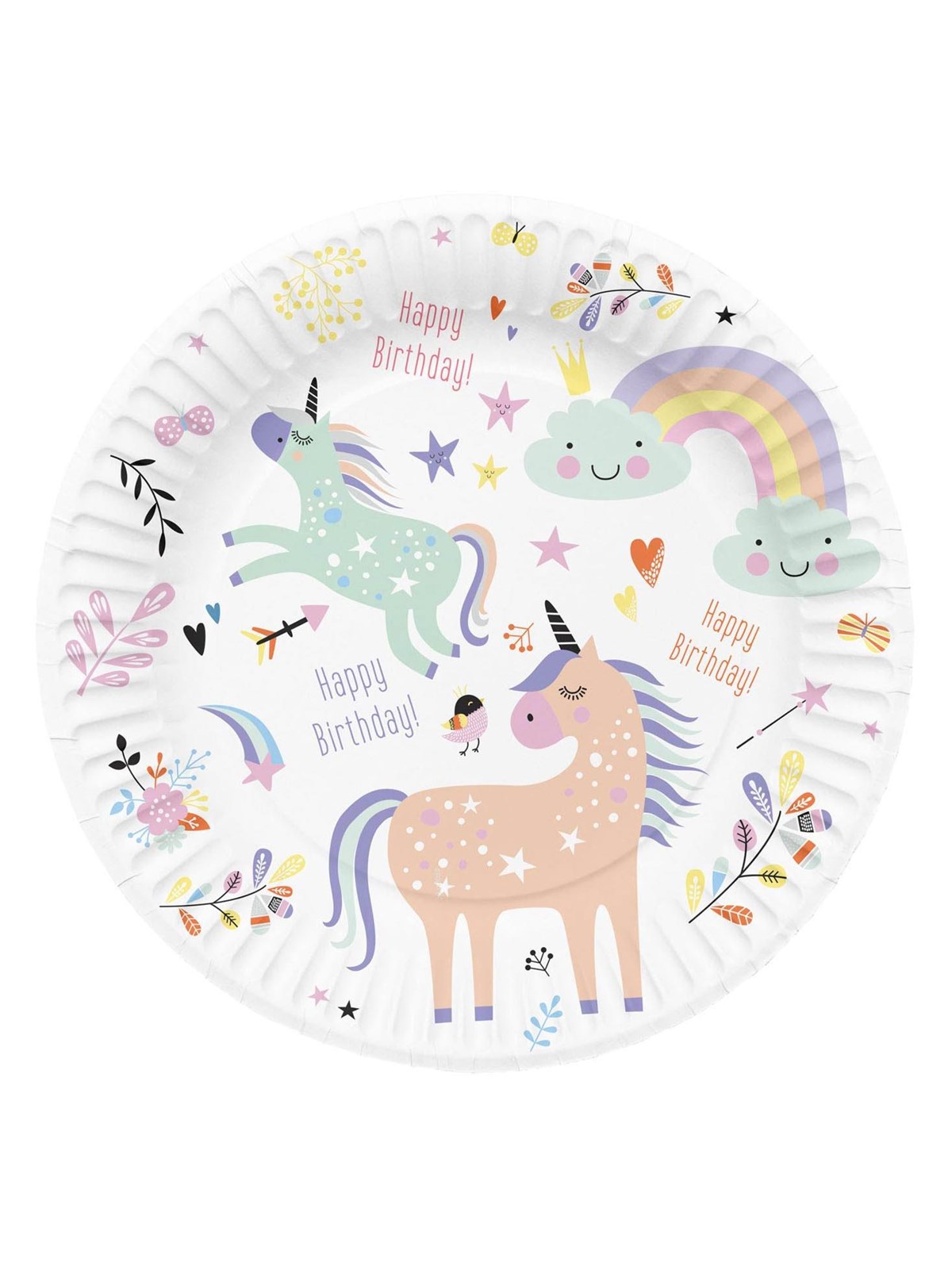 Folat BV Plates Unicorns & Rainbows 8pcs.