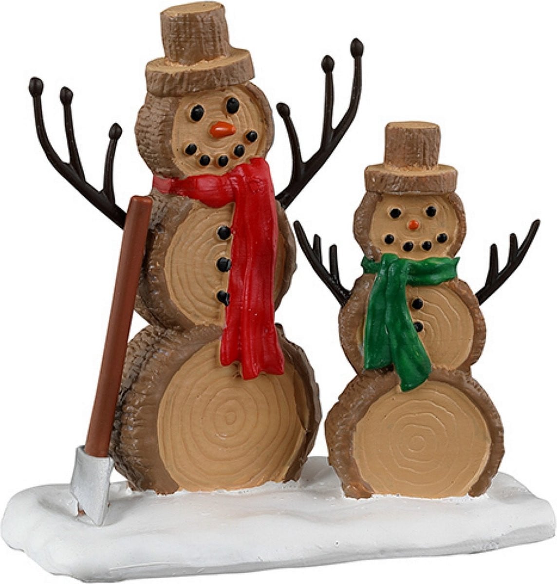 Lemax Log Snowmen kerstdecoratie voor op tafel