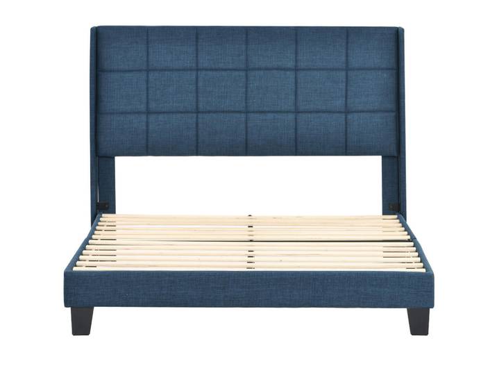 Komhtom Polsterbett 140/200 cm in Blau Leinen mit Federkernmatratze, Mode, Rechteckig, 140x200 cm, Schlafzimmer, Betten, Polsterbetten