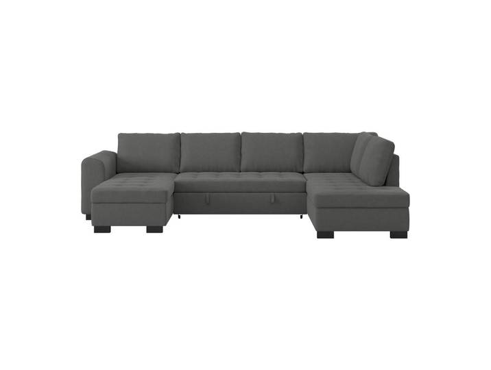 P & B Wohnlandschaft, Anthrazit, Kunststoff, Uni, 4-Sitzer, U-Form, 305x178 cm, Made in Europe, seitenverkehrt erhältlich, Wohnzimmer, Sofas & Couches, Wohnlandschaften, Wohnlandschaft U-Form
