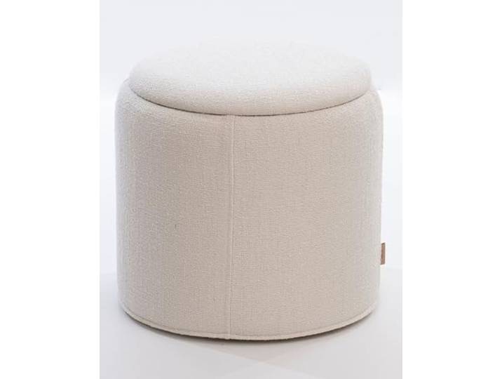 SIX Runder Polsterhocker mit Stauraum Beistelltisch Sitzhocker Bouclé Stoff Hocker mit Tablettfunktion Vielseitiger Hocker für Wohnzimmer und Schlafzimmer