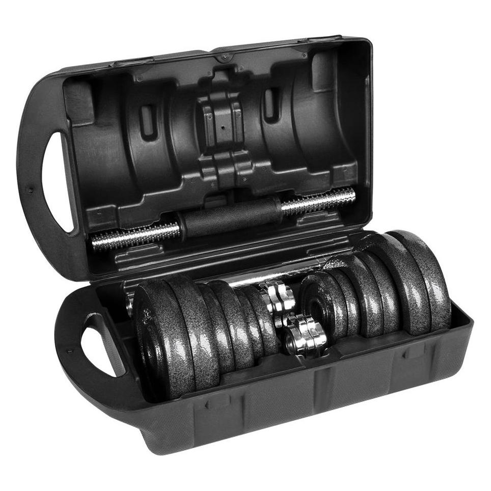 Rebel ACTIVE Verstellbare Hanteln im Koffer 20 kg mit Stange (4 x 0.5 kg) (RBA-2327-20)