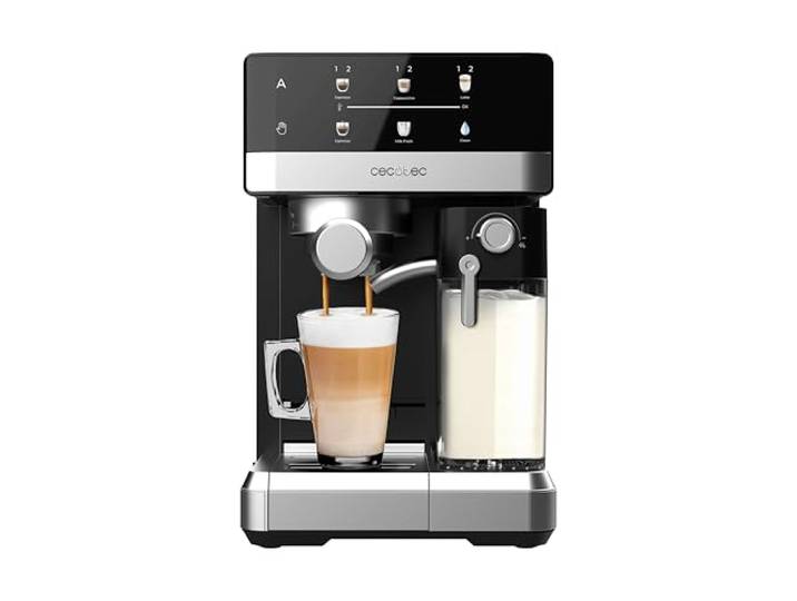 Cecotec Machine à Café Expresso Semi-automatique Tactile avec Réservoir de Lait Power Espresso 20 Touch & Cream. 1350W\, Système Thermoblock\, 20 Bars\, Buse Mousseur\, Réservoir 1\,8L\, Accessoires