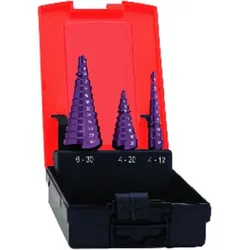 Stufenbohrer-Set HSS TiALN 4-12/12-20/20-30mm