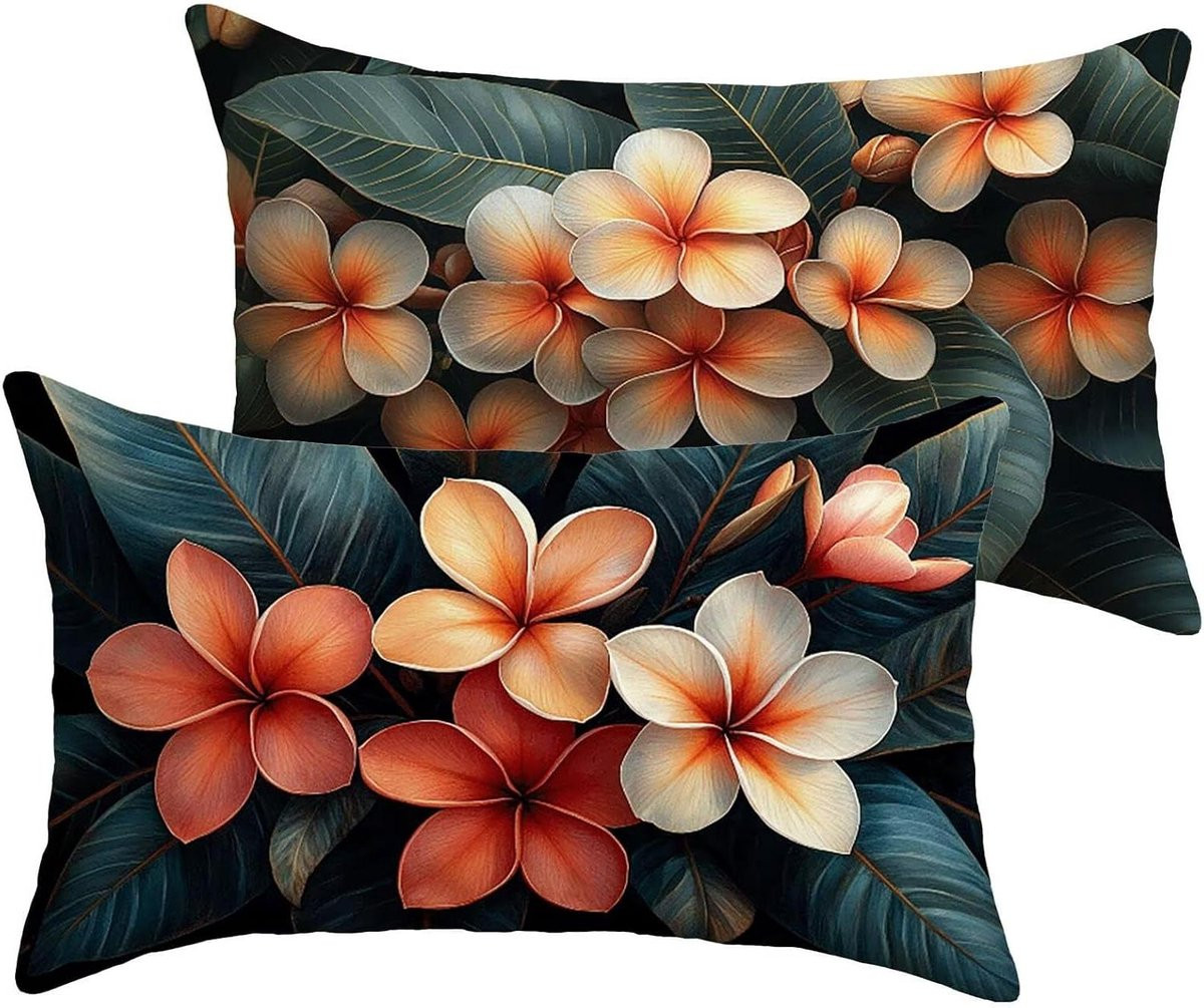 Waterafstotende Kussenhoes Set met Bloemenprint voor Buiten Decoratie - 40 x 60 cm