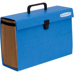 Bankers-Box Fächermappe Handifile, A4, blau, aus Karton, mit Tragegriff, 19 Fächer