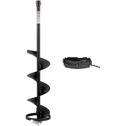 VEVOR Erdbohrer 203 mm Durchmesser Erdlochbohrer 950 cm Länge Spiralbohrer, für Eisangeln, Kompatibel mit Elektrischen/Benzinbetriebenen Erdbohrern, Kältebeständig, Stahlkonstruktion, mit Klingenschutz
