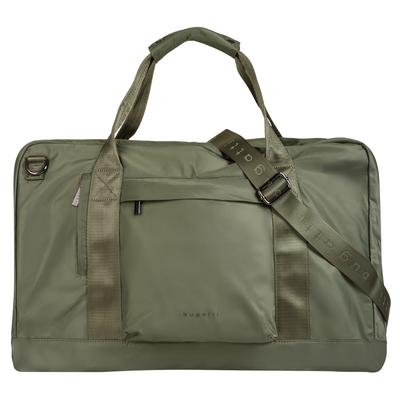 Reisetasche BUGATTI "BUGATTI Herren, Damen ELIA", Gr. B/H/T: 55cm x 33cm x 20cm onesize, grün, Kunstfaser, leicht glänzend, unifarben, Taschen Reisetasche