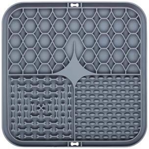 Inspire Essentials CalmLick Silicone Slow Feeder Lick Mat gray