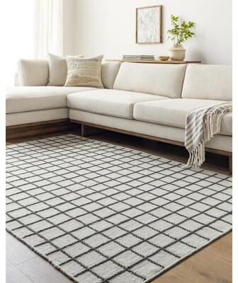 Livabliss Chris Transitional Checkered Wool Area Rug