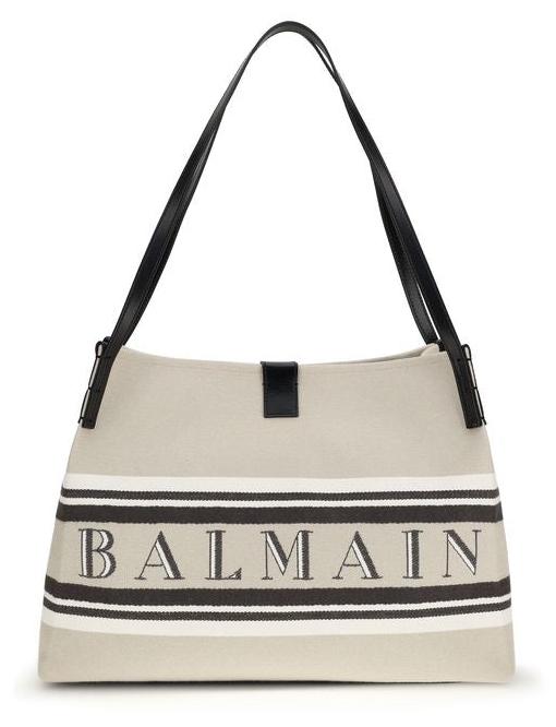Balmain Release Medium Shopper Canvas beige Schriftzug