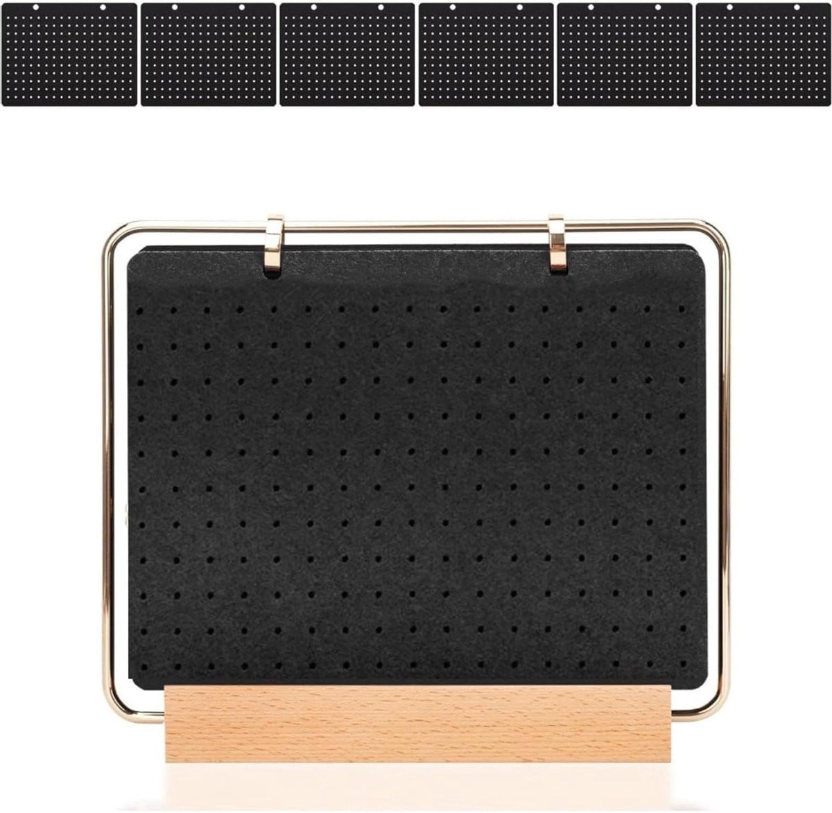 Pin Display Organizer Badge Houder van Hout en Acryl - Zwart - 23,4 x 21,6 cm