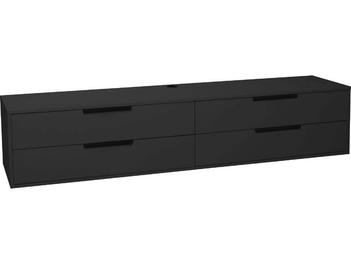 Lowboard MÄUSBACHER Bonnie , grau (anthrazit matt lack), B:216cm H:47cm T:45cm, Sideboards, Lowboard, Trendiges Lowboard