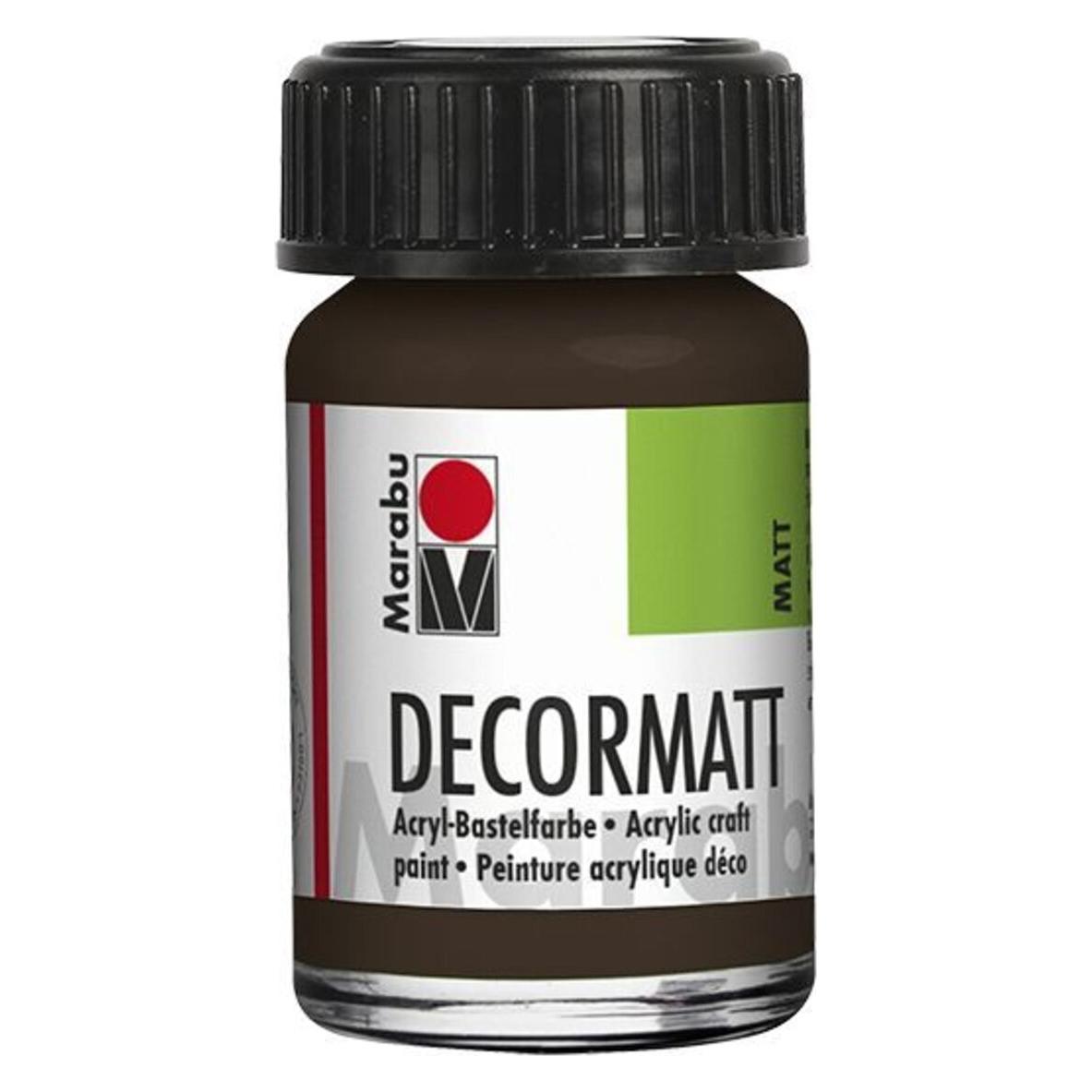 Marabu Decormatt Acryl 15 ml im Glas dunkelbraun (15 ml) (14010039045)