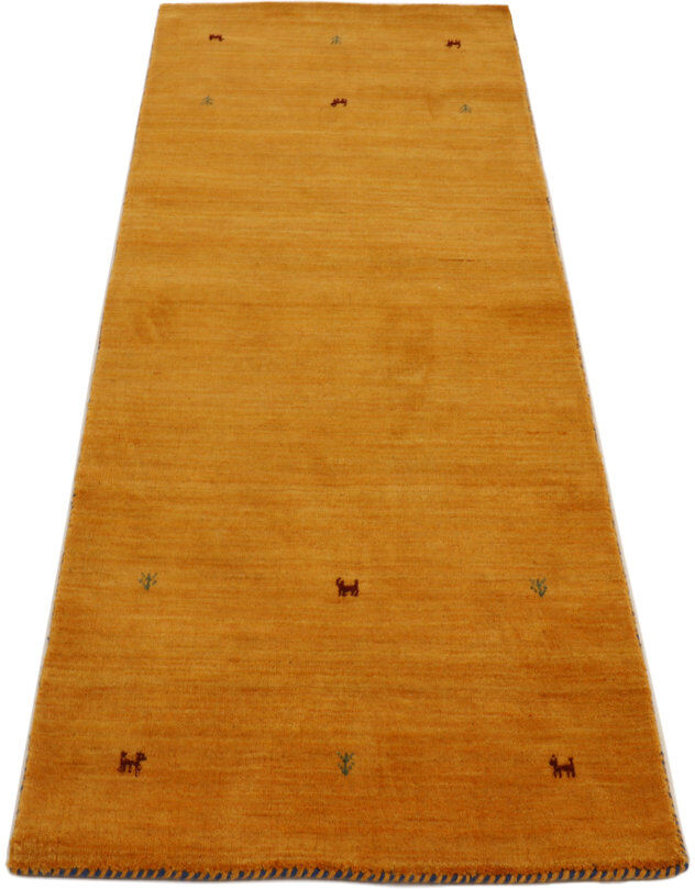 Carpetfine Handwoven Wool Gabbeh Uni Yellow Rug Yellow Runner 80 x 450cm