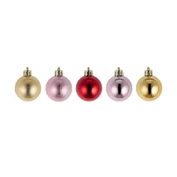 Weihnachtsbaumkugeln  3er Set   ¦ rosa/pink ¦ Kunststoff Ø: 4.0