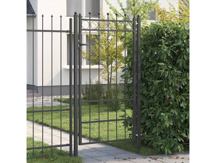 vidaXL Zauntor HORST 100 x 175 cm Metall Schwarz Abschließbar
