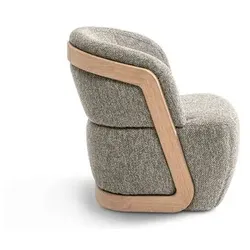 Segmüller Werkstätten Einzelsessel Frieda mit Holzspange01 Stoff Stahl / Anthrazit