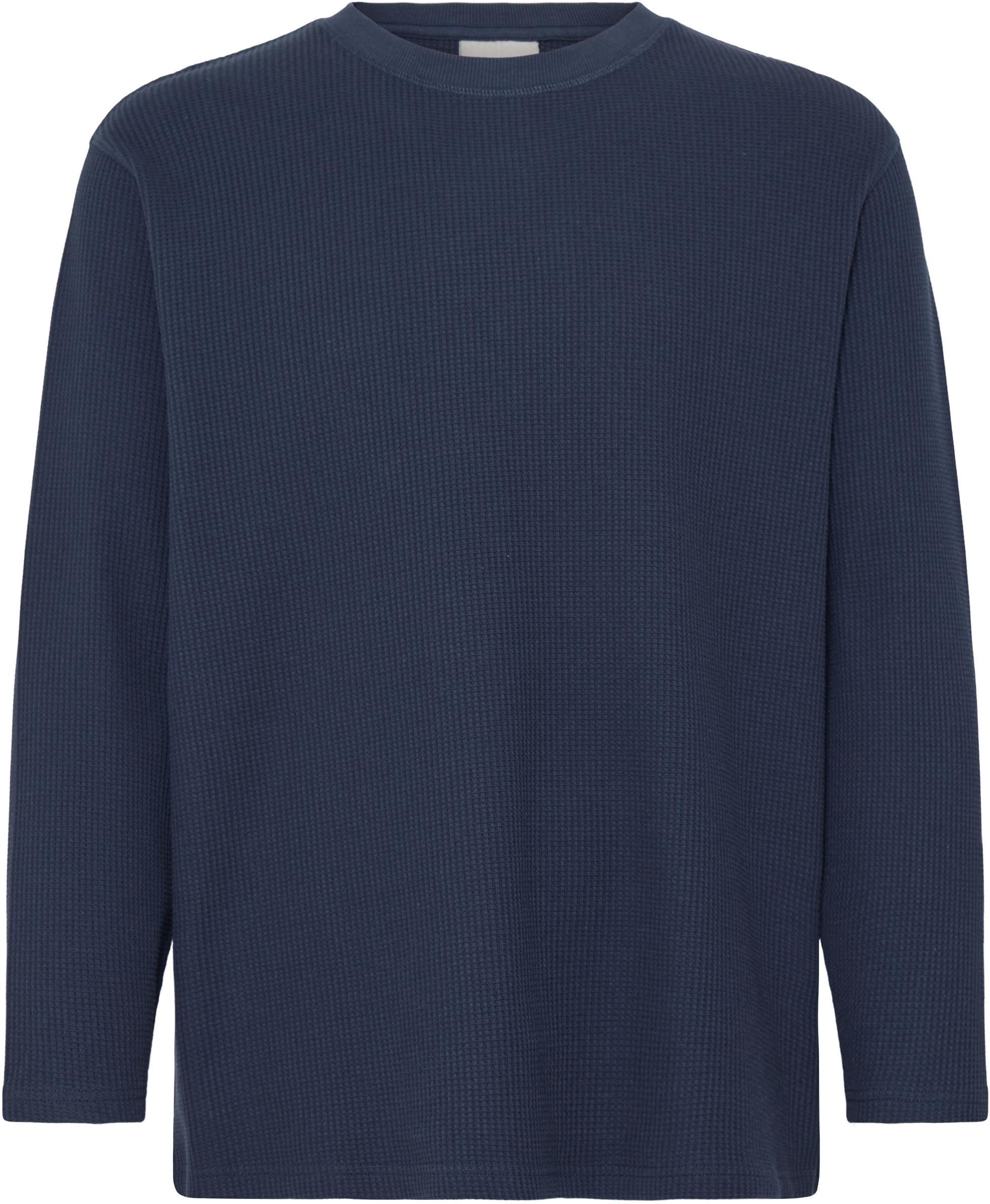 !solid Langarmshirt SOLID "Langarmshirt SDDanton Waffle", Herren, Gr. XXL, blau (insignia blau), hüftbedeckend, Shirts Langarmshirt
