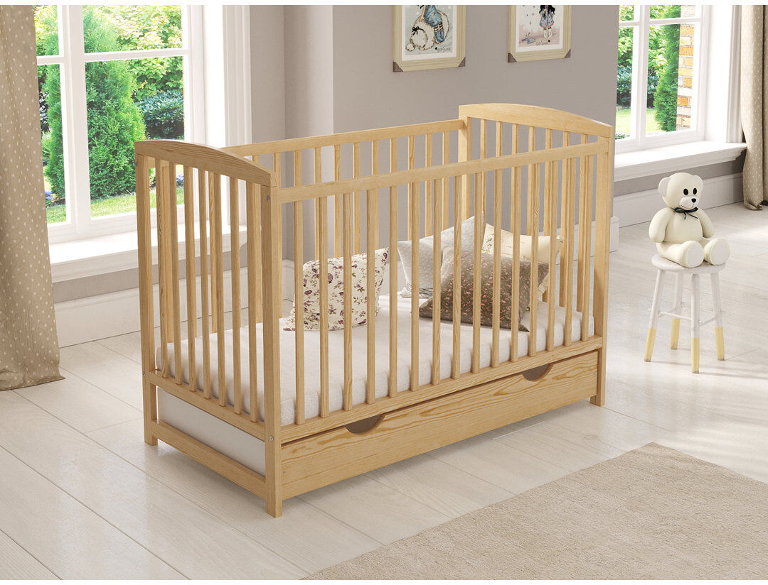 Harriet Bee Percie Cot Bed Pine Standard