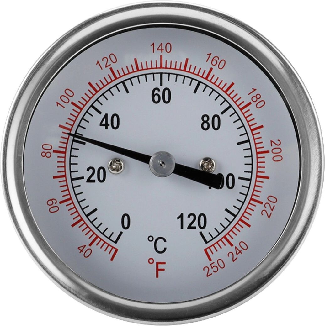 INF Thermomètre analogique bimétallique en acier inoxydable pour BBQ, four et fumoir - Jauge de température mécanique pour gril